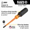 Klein Tools Slim-Tip 1000V Insulated Screwdriver, 1/4-Inch Cabinet, 6-Inch 6926INS